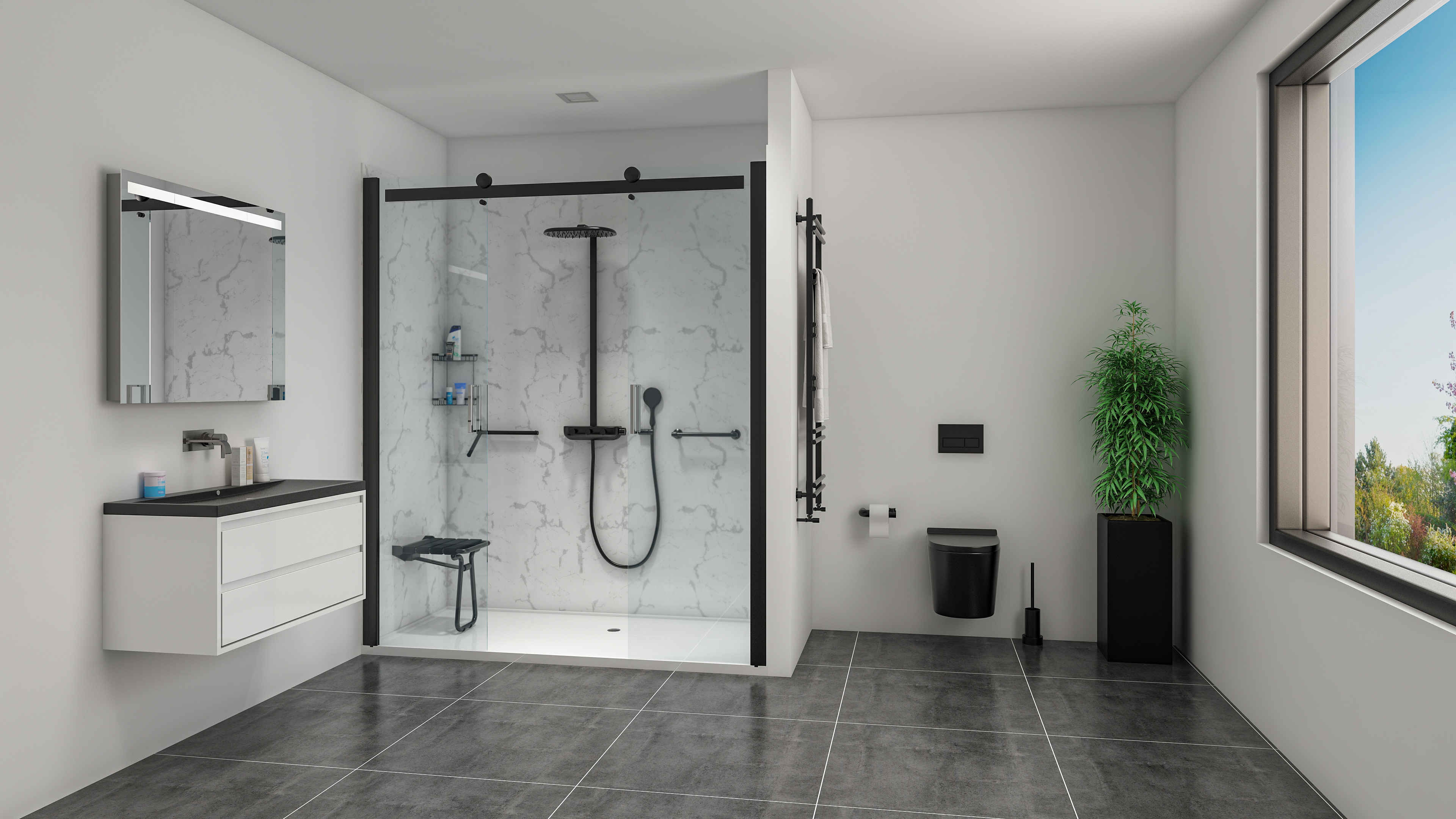 3D Rendering of a bathroom remodeling project