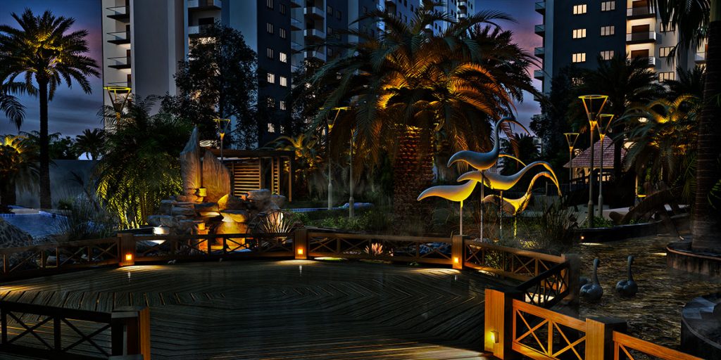 Palm Beach 3D Night View